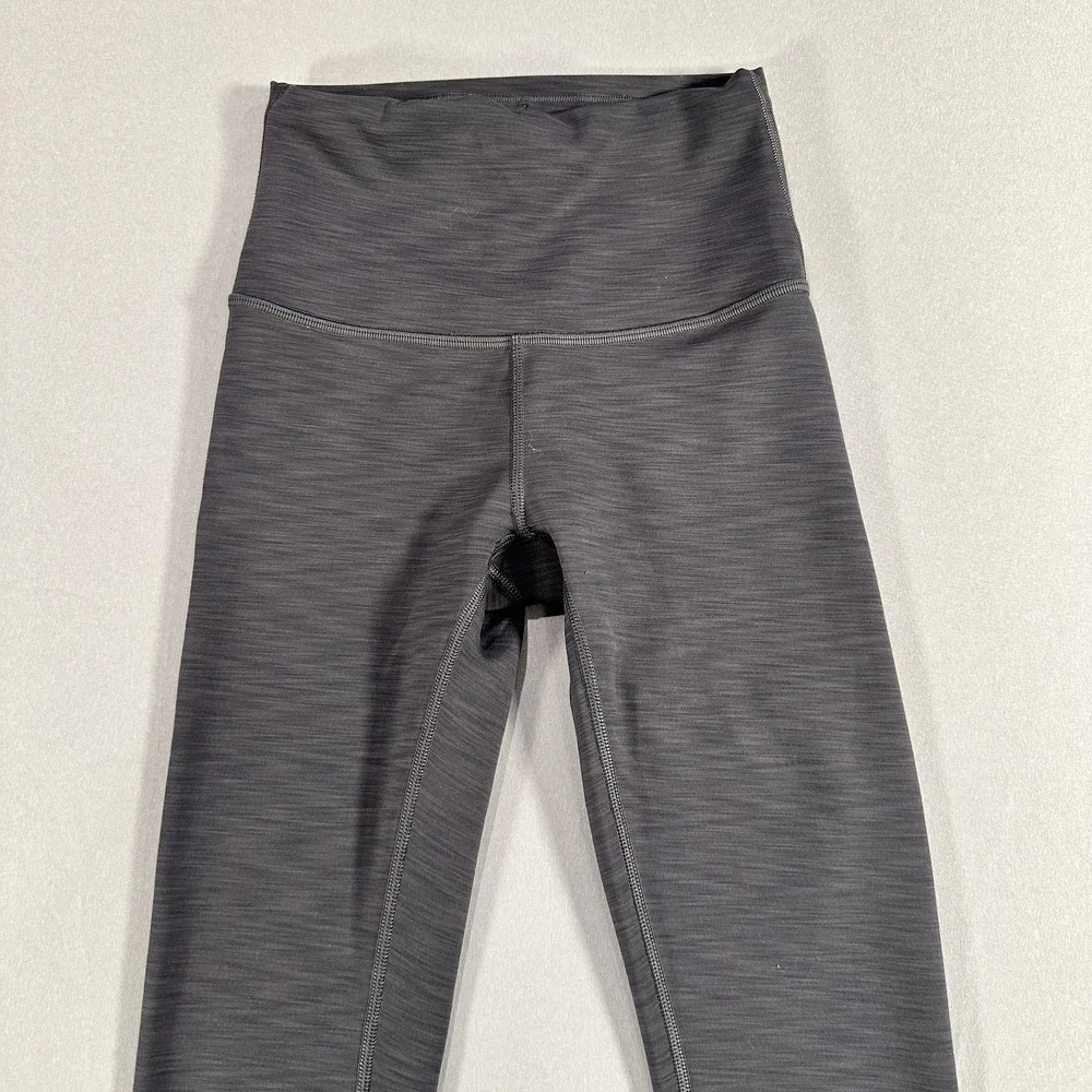 Lululemon Leggings Womens 2 Gray High Rise Ankle Nylon Spandex Yoga Running
